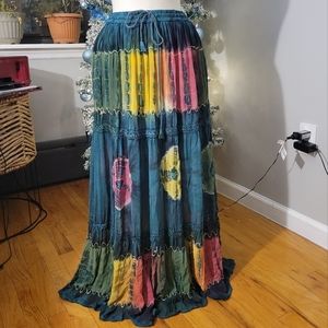 Tie-dyed boho skirt